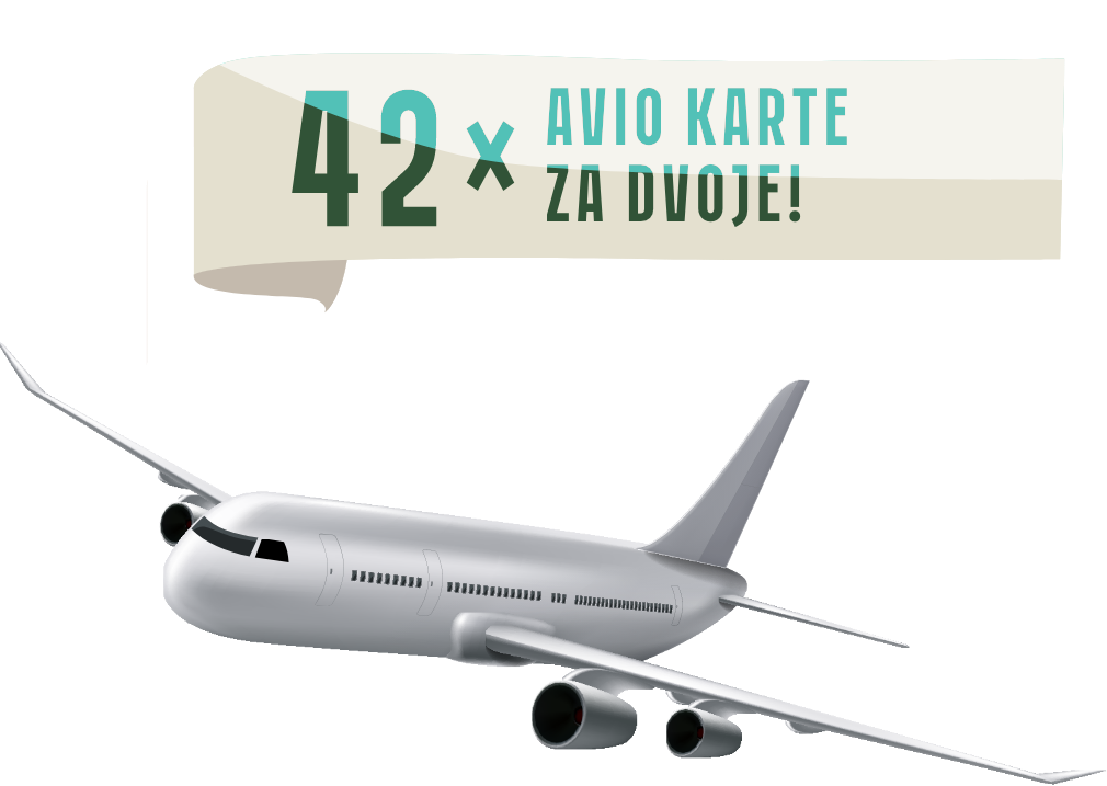 42 avio karte za dvoje!